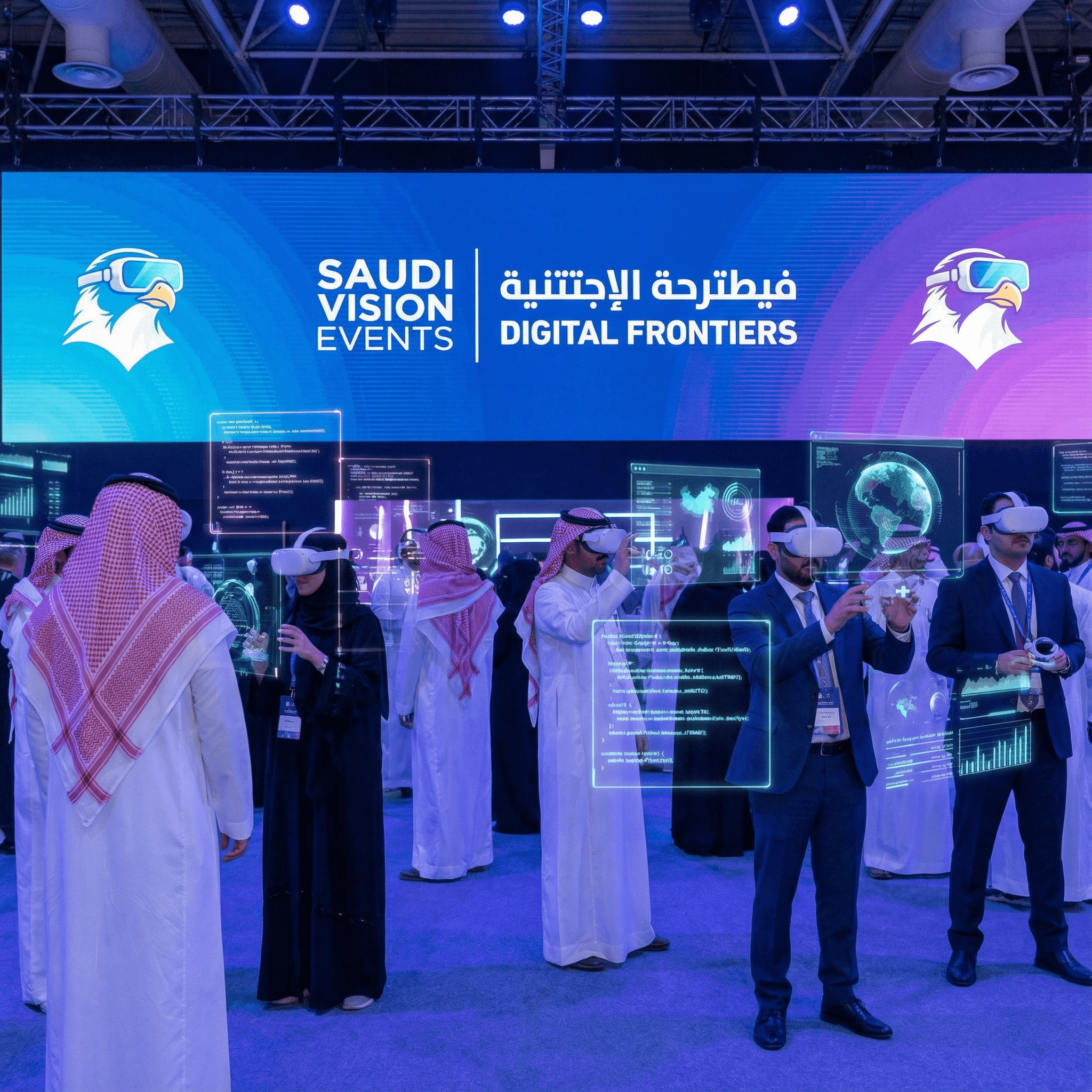 Futuristic neon light tunnel