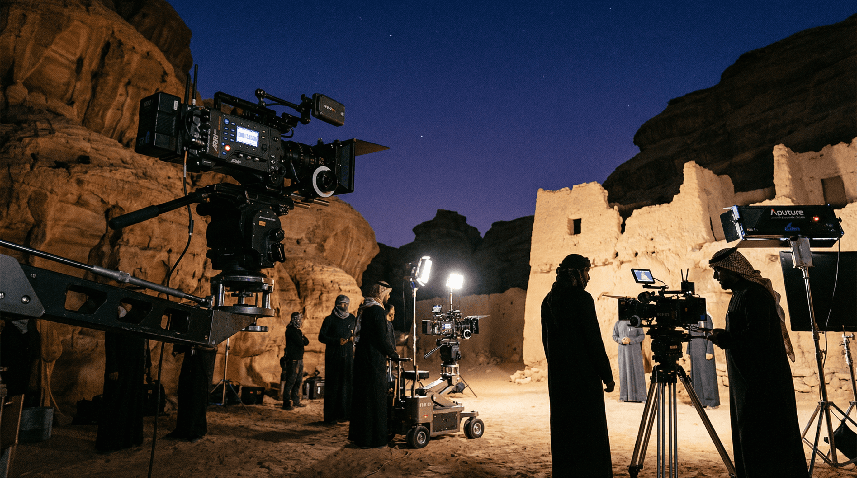 Behind the scenes film set